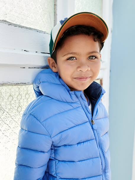 Lightweight Jacket with Recycled Polyester Padding & Hood for Boys BEIGE DARK SOLID WITH DESIGN+blue+denim blue+English green+green+navy blue+petrol blue 