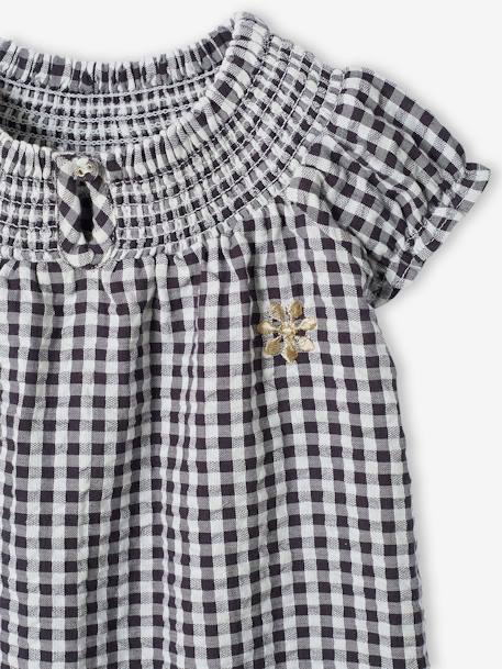 Smocked Gingham Dress for Babies grey 