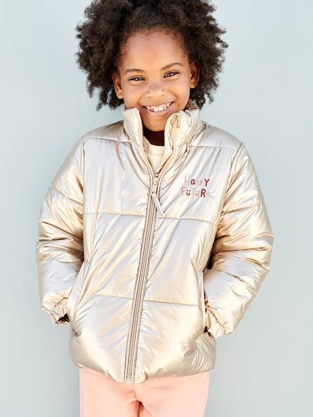 Metallised, Lightweight Jacket for Girls gold 