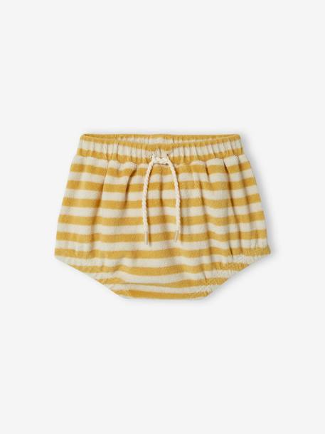 Terry Cloth Shorts & Sleeveless Top Outfit for Babies pale yellow 