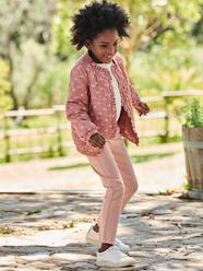 -Padded Jacket with Floral Print for Girls