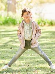 Girls-Coats & Jackets-Metallised Raincoat with Hood, for Girls