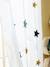 Semi-Sheer Curtain with Eyelets & Starry Garlands Green+White 