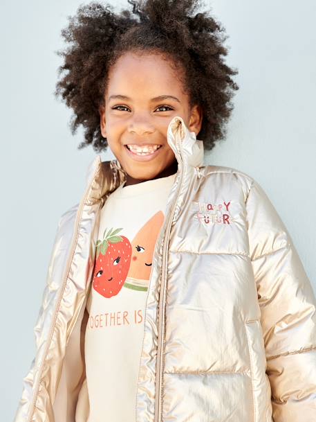 Metallised, Lightweight Jacket for Girls gold 