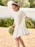 Linen-Effect Blouse with Lace, for Girls ecru 