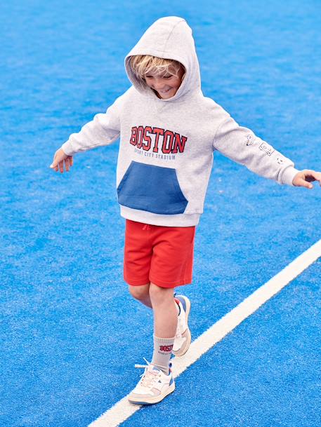 Sports Sweatshirt with Team Boston Motif for Boys marl grey 