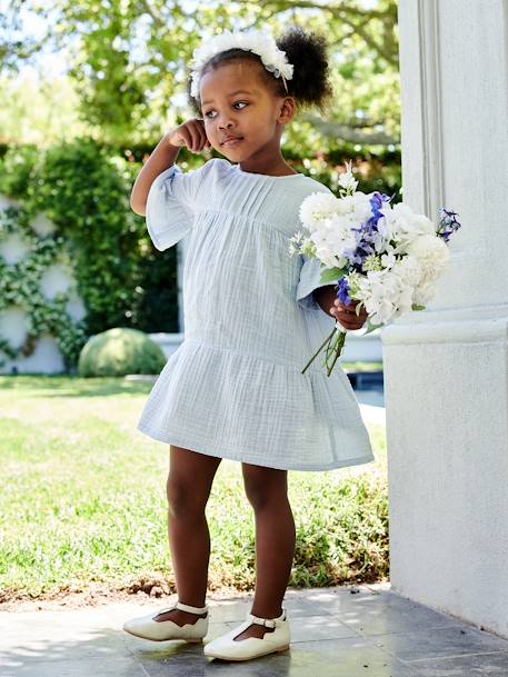 Cotton Gauze Dress for Girls sky blue 