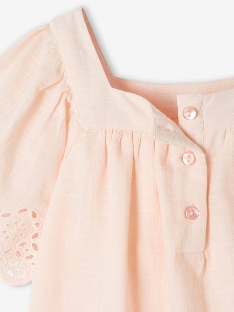 Dress with Broderie Anglaise & Butterfly Sleeves, for Girls pale pink 