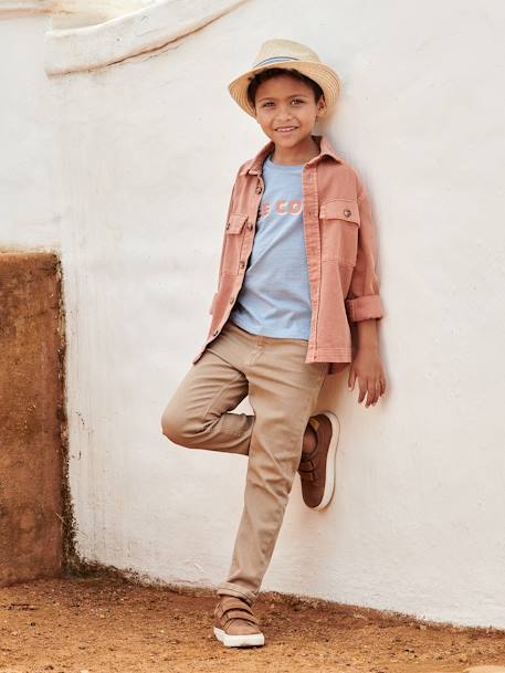 NARROW Hip, MorphologiK Slim Leg Coloured Trousers, for Boys beige+chocolate+green+grey green+khaki+sky blue+slate blue+tomato red 