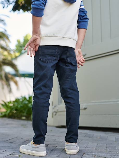 Coloured Trousers, Easy to Slip On, for Boys Beige+night blue 