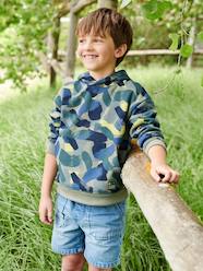 -Hooded Sweatshirt with Camouflage Effect for Boys