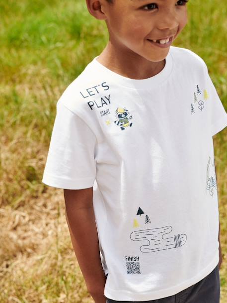 Fun Geocaching Interactive T-Shirt for Boys white 