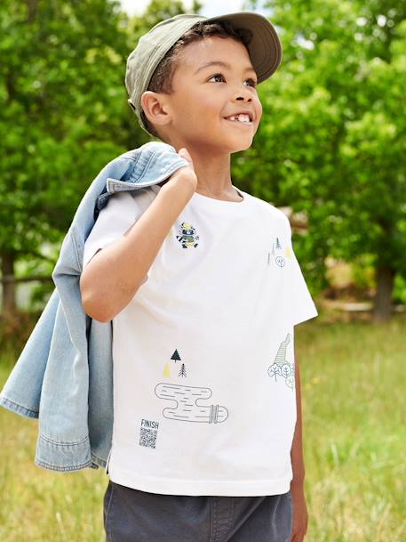 Fun Geocaching Interactive T-Shirt for Boys white 