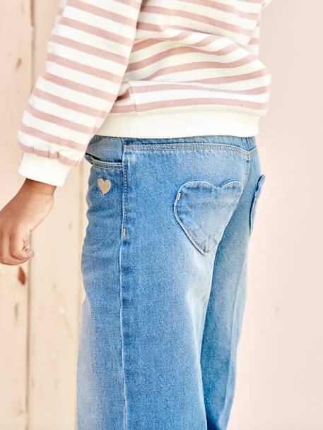 Wide Jeans & Cotton Gauze Belt, Ankle Length, for Girls double stone+stone 