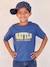 College-Style T-Shirt for Boys blue+white 