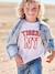 College-Style T-Shirt for Boys blue+white 