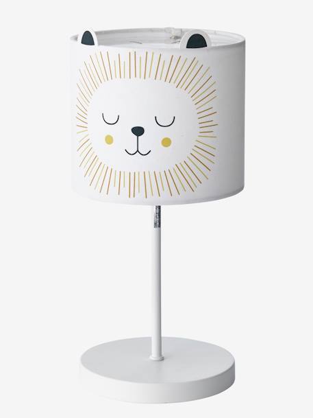 Lion Bedside Table Lamp Beige 