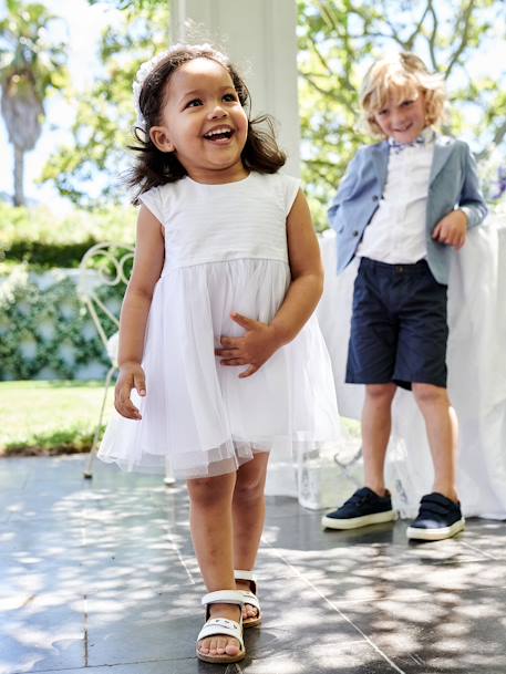 Tulle Occasion Wear Dress for Babies White 