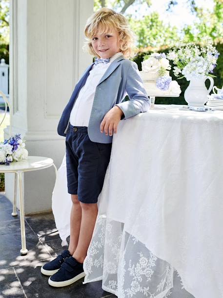 Bermuda Shorts in Cotton/Linen for Boys Beige+blue+Dark Blue+sage green 