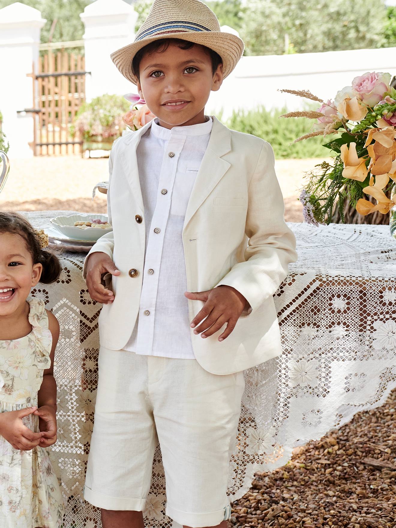 Boy linen suit top for wedding