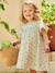 Printed Dress with Butterfly Sleeves, in Cotton Gauze, for Girls aqua green+tomato red 