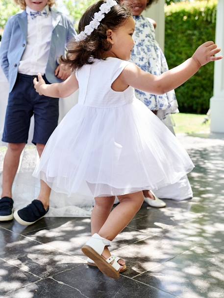 Tulle Occasion Wear Dress for Babies White 