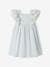 Striped Occasion Wear Dress, Ruffles on the Sleeves, for Girls striped blue 