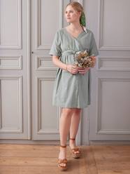 -Short Wrap-Over Dress, Maternity & Nursing Special