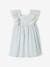 Striped Occasion Wear Dress, Ruffles on the Sleeves, for Girls striped blue 