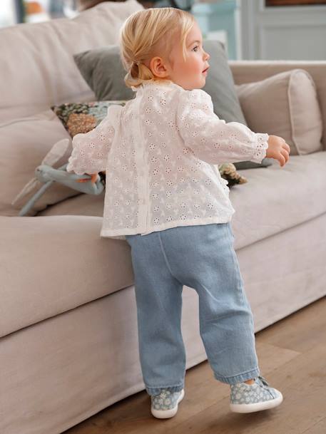 Blouse in Broderie Anglaise for Babies pale pink+white 