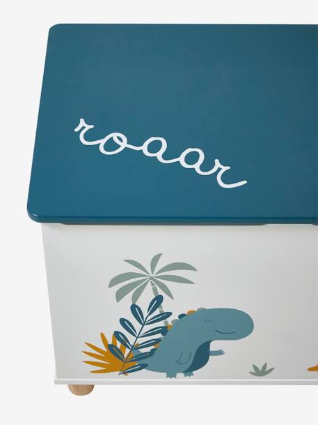 Toy Chest, Dinosaur printed white 