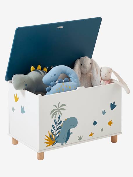 Toy Chest, Dinosaur printed white 