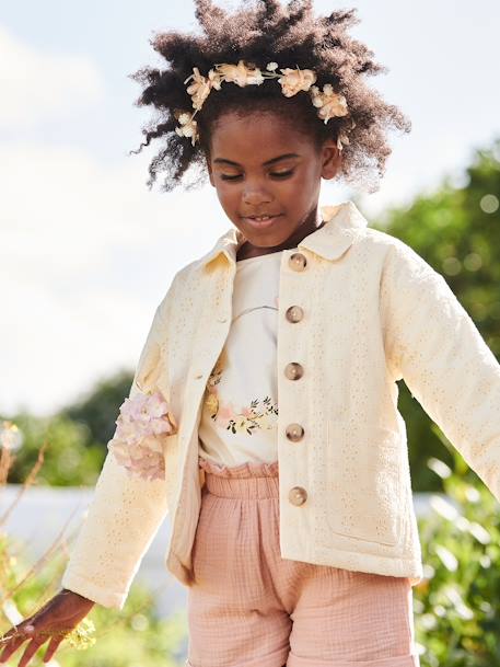 Broderie Anglaise Cardigan for Girls ecru 