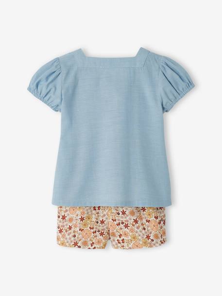 Blouse & Floral Shorts Ensemble for Babies double stone 