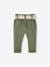 Paperbag Trousers with Belt, for Babies ecru+lichen+pale pink 