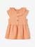 Dress in Cotton Gauze with Frilled Collar, for Babies green+orange 