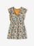 Frilly Dress with Exotic Motifs for Girls mustard 