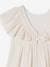 Striped Occasionwear Dress with Shimmery Yarn for Girls ecru 