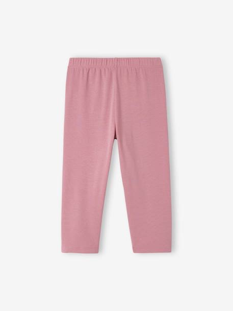 Pack of 2 Mid-Calf Leggings for Girls ecru+Grey+mauve 