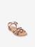 Leather Sandals for Kids, Badalia LES TROPEZIENNES® PAR M. BELARBI printed beige 