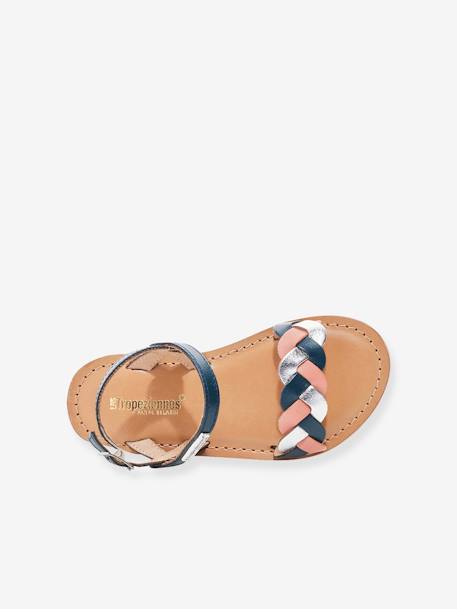 Leather Sandals for Kids, Bonbon LES TROPEZIENNES® PAR M. BELARBI printed blue 