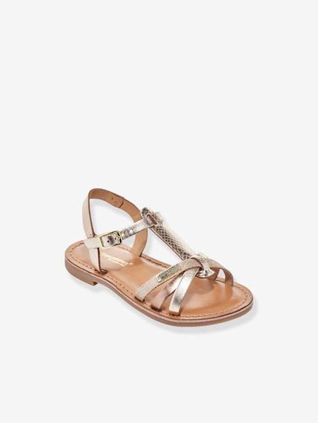 Leather Sandals for Kids, Baguera LES TROPEZIENNES® PAR M. BELARBI gold 