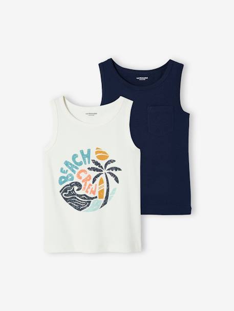 Pack of 2 Tank Tops for Boys set white 