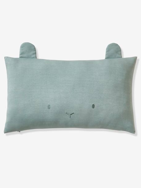 Animal Head Cushion grey blue+marl grey+mustard+rosy 