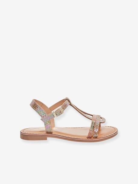 Leather Sandals for Babies, Bada LES TROPEZIENNES® PAR M. BELARBI iridescent beige 