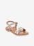 Leather Sandals for Kids, Bonbon LES TROPEZIENNES® PAR M. BELARBI printed beige 