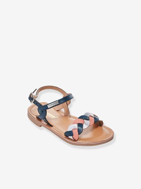 Leather Sandals for Kids, Bonbon LES TROPEZIENNES® PAR M. BELARBI printed blue 