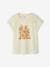 T-Shirt with Iridescent Message & Smocks on the Shoulders, for Girls ecru 