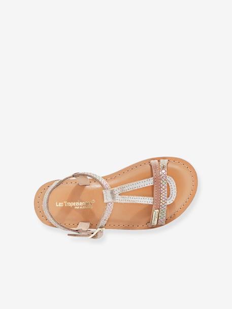 Leather Sandals for Babies, Bada LES TROPEZIENNES® PAR M. BELARBI iridescent beige 