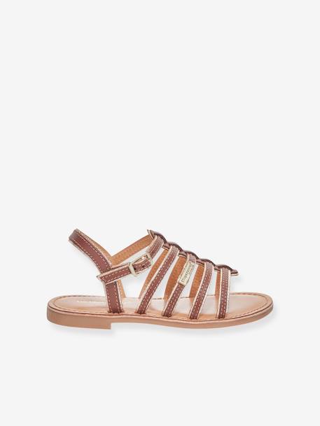 Leather Sandals for Kids, Monzar by LES TROPEZIENNES® PAR M. BELARBI beige 